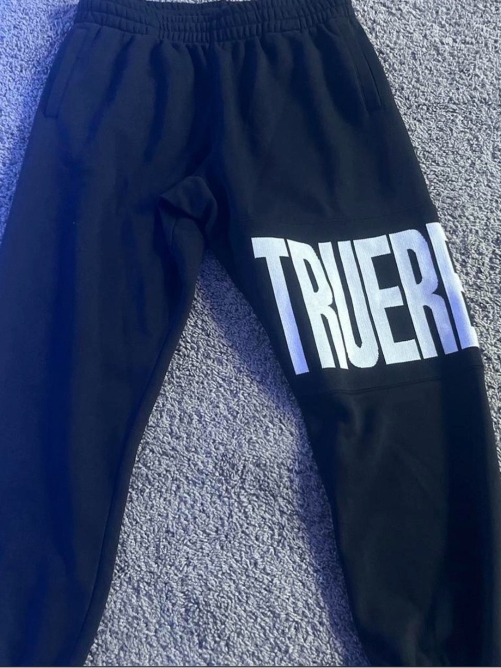 True Religion Black Sweatpants with White TRUERELIGION Graphic